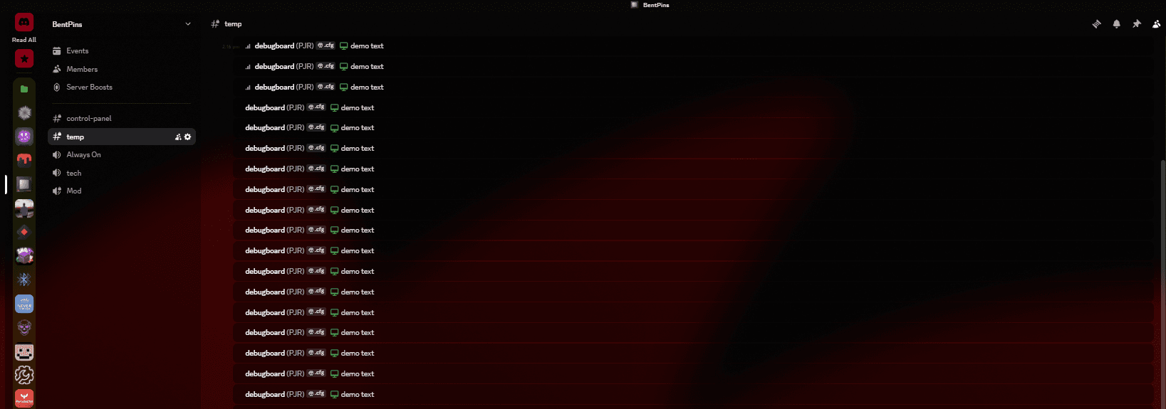 Discord application interface with transparency effects